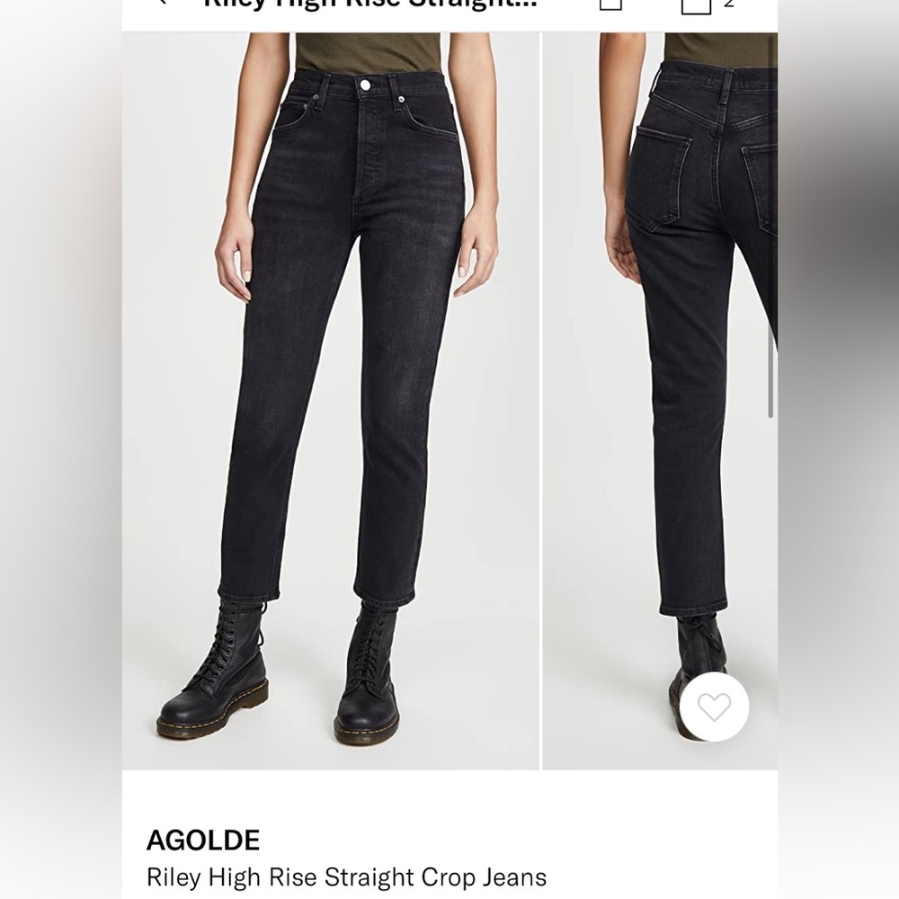 Agolde Riley jeans black pepper size 23